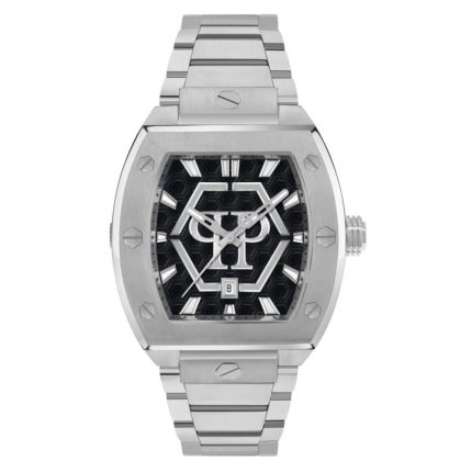 Philipp Plein The Hexagon Phantom Silver Stainless Steel Bracelet PWPUA0725
