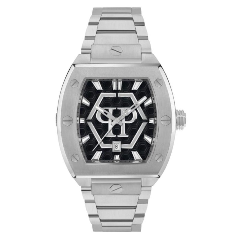 Philipp Plein The Hexagon Phantom Silver Stainless Steel Bracelet PWPUA0725