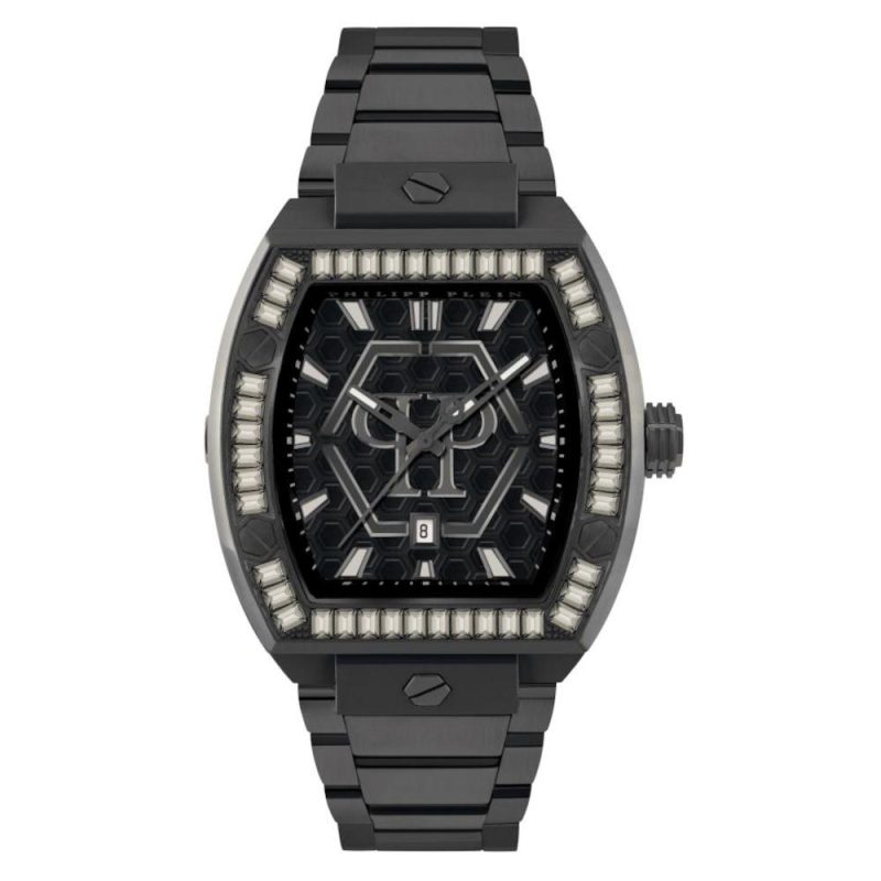Philipp Plein The Hexagon Phantom Crystals Black Stainless Steel Bracelet PWPUA1125