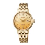 Seiko Presage Cocktail Time Diamond Automatic Gold Stainless Steel Bracelet SRE018J1