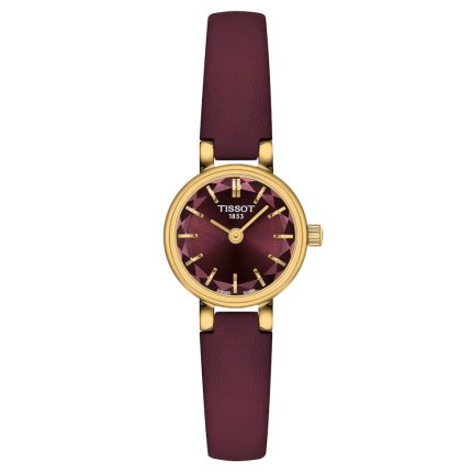 Tissot T-Lady Lovely Round Bordeaux Leather Strap T1400093637100