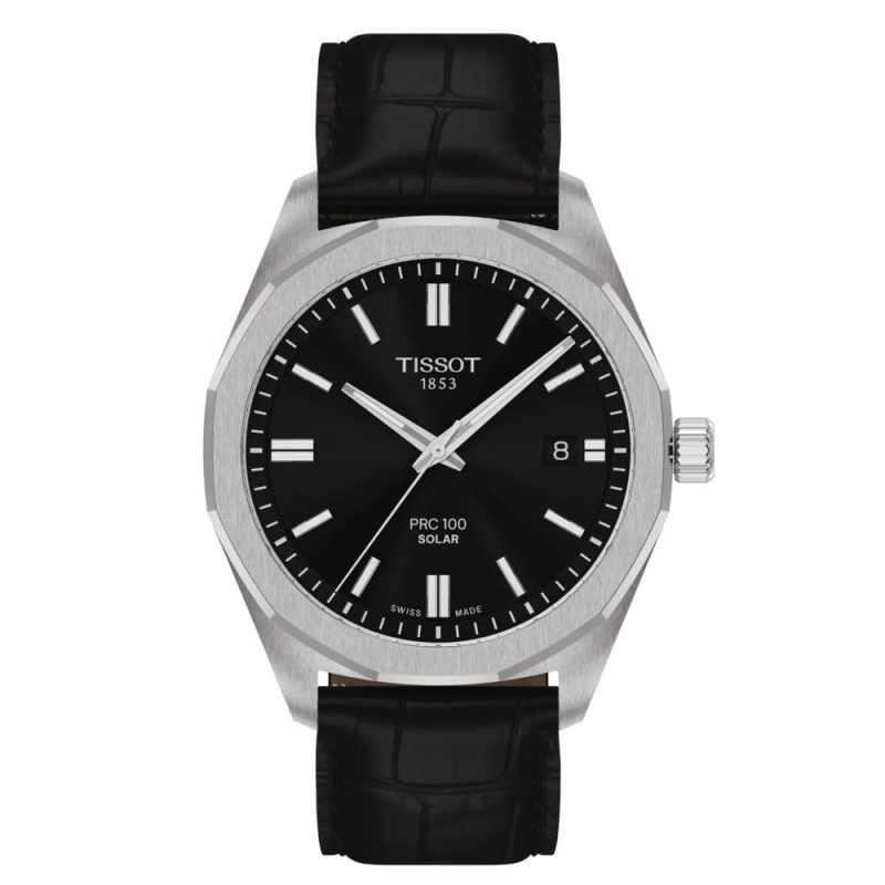 Tissot T-Classic PRC 100 Solar Black Leather Strap T1514221605100