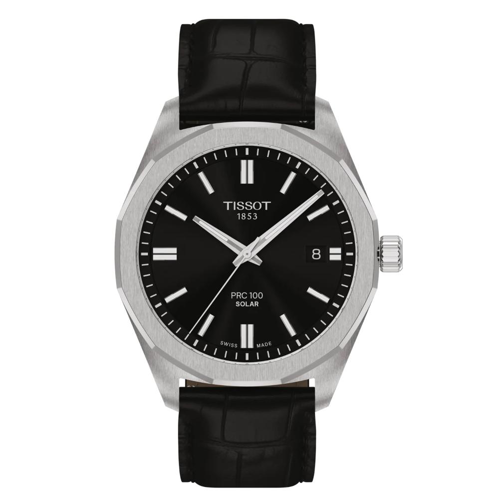 Tissot T-Classic PRC 100 Solar Black Leather Strap T1514221605100 Tissot T-Classic PRC 100 Solar Black Leather Strap T1514221605100