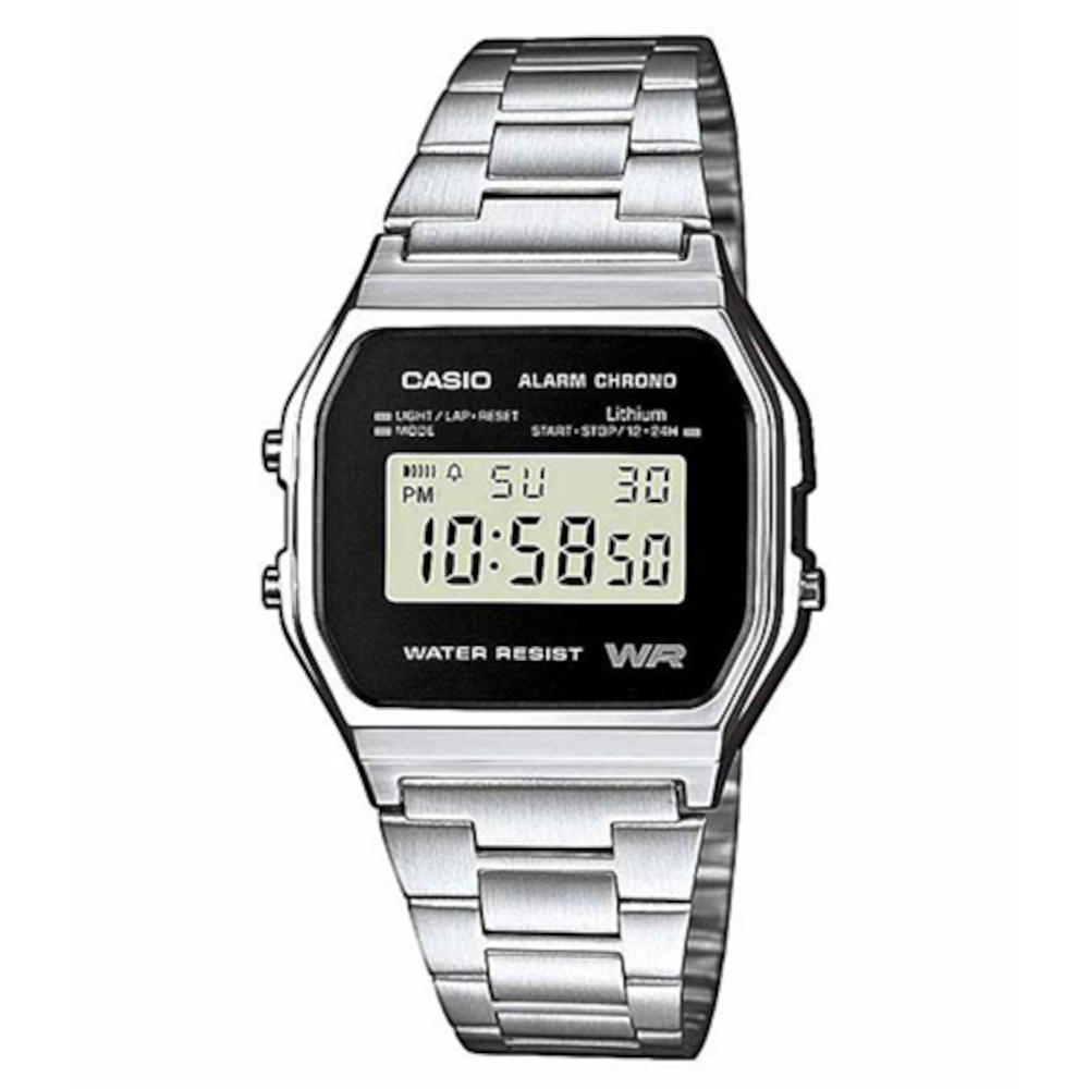 Casio Vintage Silver Stainless Steel Bracelet A-158WEA-1EF Casio Vintage Silver Stainless Steel Bracelet A-158WEA-1EF
