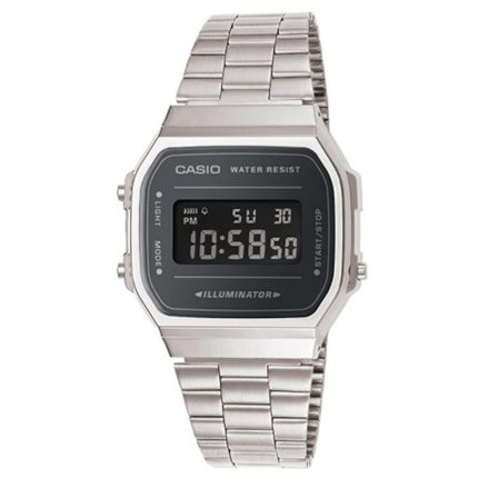 Casio Vintage Silver Stainless Steel Bracelet A-168WEM-1EF