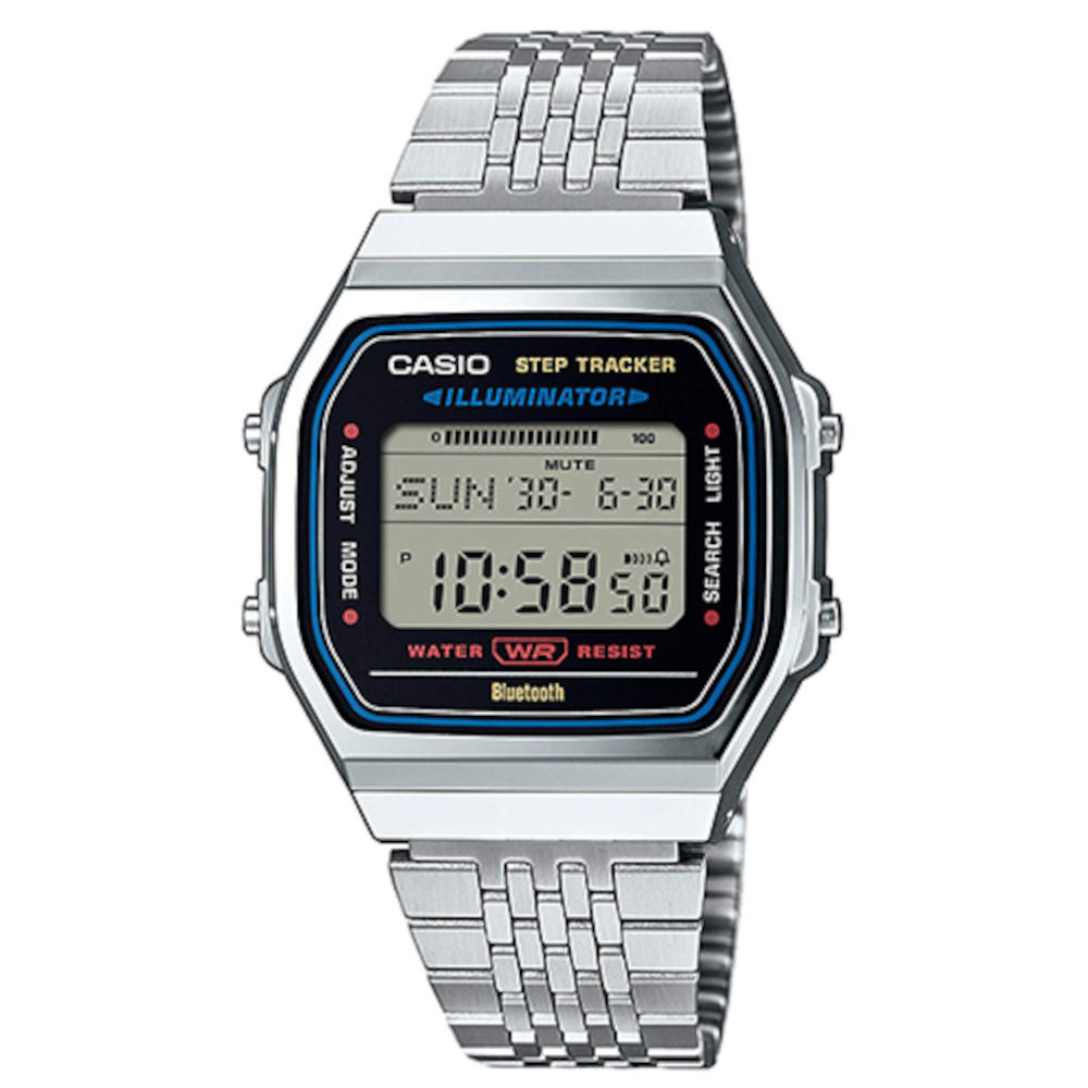 Casio Vintage Dual Time Silver Stainless Steel Bracelet ABL-100WE-1AEF Casio Vintage Dual Time Silver Stainless Steel Bracelet ABL-100WE-1AEF