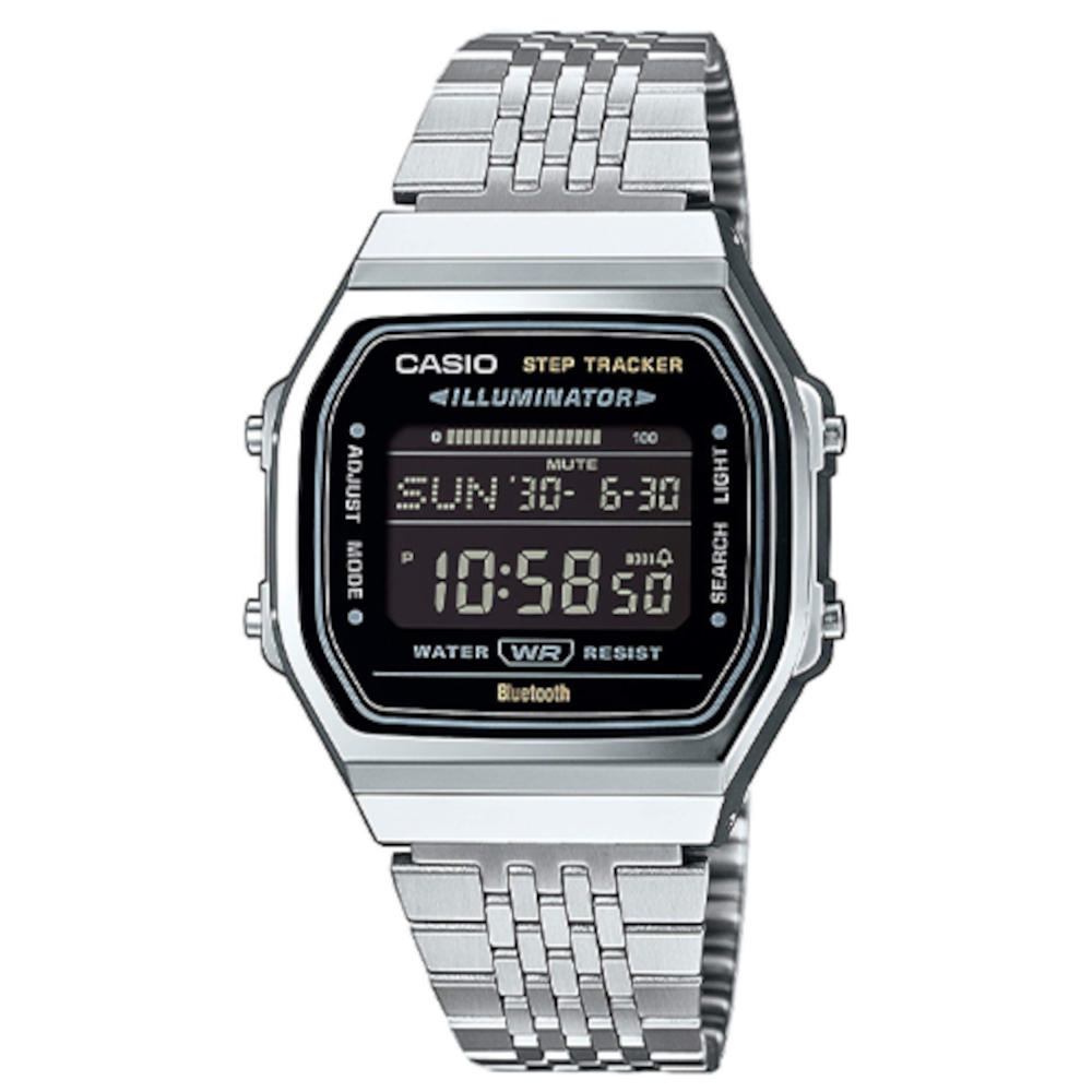 Casio Vintage Dual Time Silver Stainless Steel Bracelet ABL-100WE-1BEF Casio Vintage Dual Time Silver Stainless Steel Bracelet ABL-100WE-1BEF