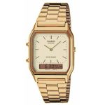 Casio Vintage Dual Time Gold Stainless Steel Bracelet AQ-230GA-9DM