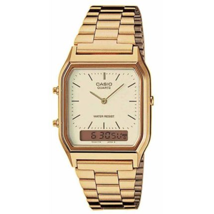 Casio Vintage Dual Time Gold Stainless Steel Bracelet AQ-230GA-9DM