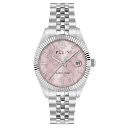 Philipp Plein Date Superlative Monogram Silver Stainless Steel Bracelet PWYFA0826
