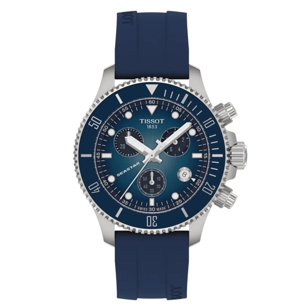 Tissot T-Sport Seastar 1000 Chronograph Blue Silicone Strap T1202171704100 Tissot T-Sport Seastar 1000 Chronograph Blue Silicone Strap T1202171704100