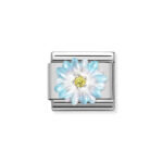 NOMINATION COMPOSABLE CLASSIC LINK IN STERLING SILVER WITH LIGHT BLUE FLOWER 330321/06