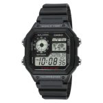 Casio Collection Digital Black Rubber Strap AE-1200WH-1AVEF