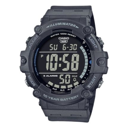 Casio Collection Digital Grey Rubber Strap AE-1500WH-8BVEF