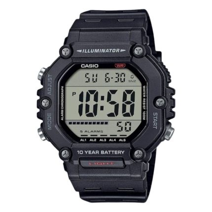 Casio Collection Digital Black Rubber Strap AE-1600H-1AVEF