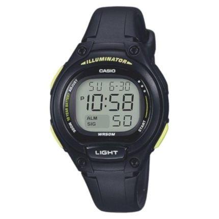 Casio Collection Chronograph Black Rubber Strap LW-203-1BVEF