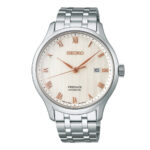 Seiko Presage Zen Garden "Sakura Daytime" Automatic Silver Stainless Steel Bracelet SRPF45J1