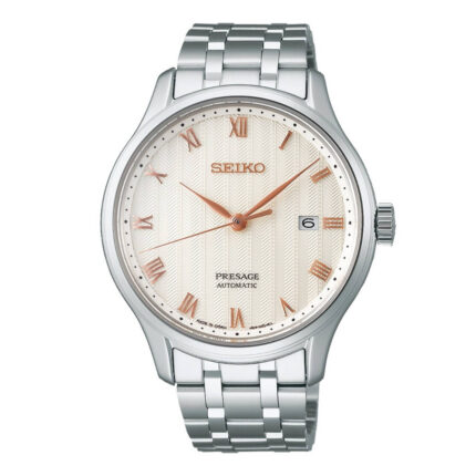 Seiko Presage Zen Garden "Sakura Daytime" Automatic Silver Stainless Steel Bracelet SRPF45J1