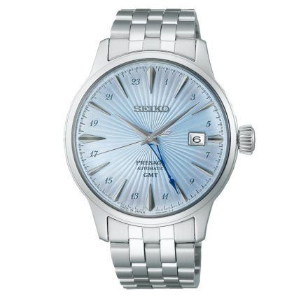Seiko Presage "Skydiving" Cocktail Time GMT Automatic Silver Stainless Steel Bracelet SSK037J1