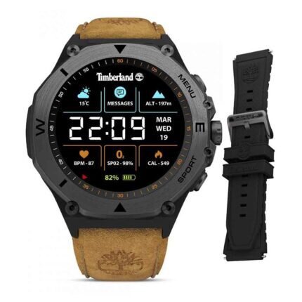 Timberland Trail Force S2 Smartwatch Brown Leather Strap Gift Set TDIGB00898X0