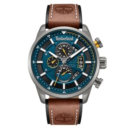 Timberland Calahan Stainless Brown Leather Strap TDWGF0095401