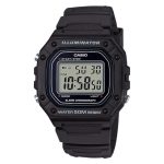 Casio Collection Digital Black Rubber Strap W-218H-1AVEF