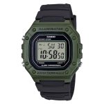 Casio Collection Digital Black Rubber Strap W-218H-3AVEF