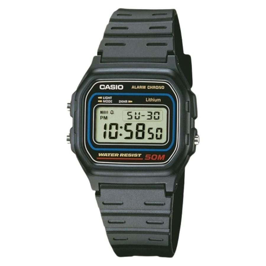 Casio Collection Black Rubber Strap W-59-1V Casio Collection Black Rubber Strap W-59-1V