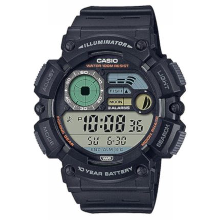 Casio Collection Dual Time Chronograph Black Rubber Strap WS-1500H-1AVEF