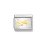 NOMINATION COMPOSABLE CLASSIC LINK AIRPLANE IN 18K GOLD 030162/75