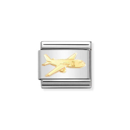 NOMINATION COMPOSABLE CLASSIC LINK AIRPLANE IN 18K GOLD 030162/75