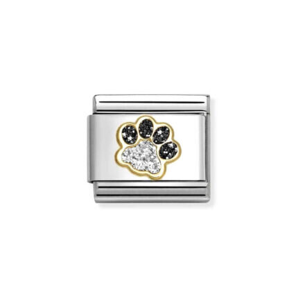 NOMINATION COMPOSABLE CLASSIC LINK GLITTER PAWPRINT IN 18K GOLD 030220/22