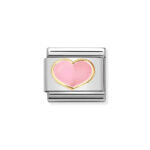 NOMINATION COMPOSABLE CLASSIC LINK PINK HEART IN 18K GOLD 030283/21
