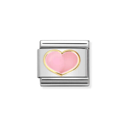 NOMINATION COMPOSABLE CLASSIC LINK PINK HEART IN 18K GOLD 030283/21