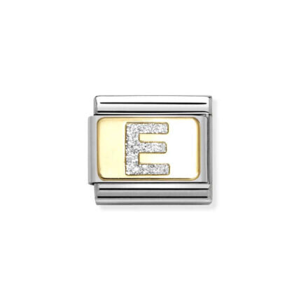 NOMINATION COMPOSABLE CLASSIC LINK LETTER E IN 18K GOLD 030291/05