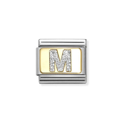 NOMINATION COMPOSABLE CLASSIC LINK LETTER M IN 18K GOLD 030291/13