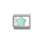 NOMINATION COMPOSABLE CLASSIC LINK TURQUOISE FLOWER IN 18K GOLD 030522/06