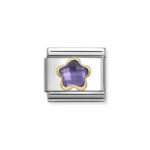 NOMINATION COMPOSABLE CLASSIC LINK PURPLE CZ FLOWER IN 18K GOLD 030615/001