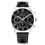 Tommy Hilfiger Oxford Multifunction Black Leather Strap 1710725