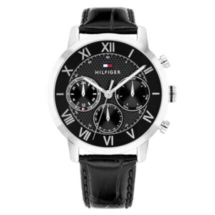Tommy Hilfiger Oxford Multifunction Black Leather Strap 1710725
