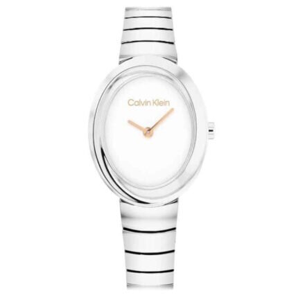 Calvin Klein Twisted Bezel Stainless Steel Bracelet 25100149