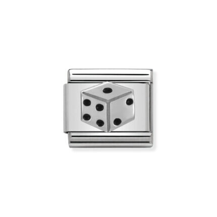 NOMINATION COMPOSABLE CLASSIC LINK DICE IN STERLING SILVER 330202/11