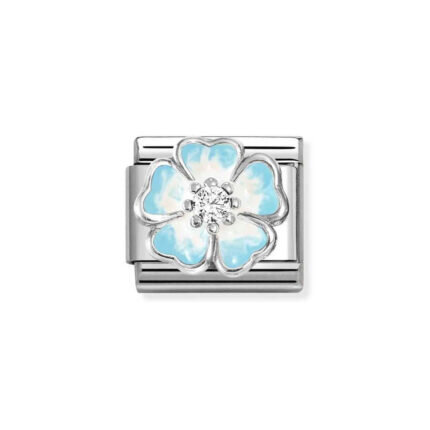 NOMINATION COMPOSABLE CLASSIC LINK BLUE FADE FLOWER IN STERLING SILVER WITH CZ 330321/16