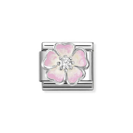 NOMINATION COMPOSABLE CLASSIC LINK PINK FADE FLOWER IN STERLING SILVER WITH CZ 330321/17
