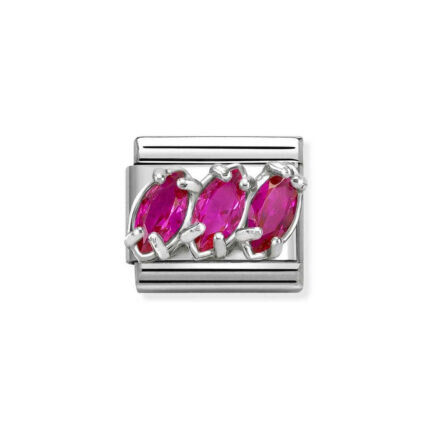 NOMINATION COMPOSABLE CLASSIC LINK TRILOGY RED CZ IN STERLING SILVER 330329/22