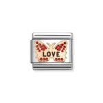 NOMINATION COMPOSABLE CLASSIC LINK RED BUTTERFLY LOVE IN 9K ROSE GOLD 430202/47
