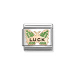 NOMINATION COMPOSABLE CLASSIC LINK GREEN BUTTERFLY LUCK IN 9K ROSE GOLD 430202/48