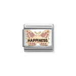 NOMINATION COMPOSABLE CLASSIC LINK PINK BUTTERFLY HAPPINESS IN 9K ROSE GOLD 430202/49