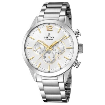 Festina Silver Stainless Steel Bracelet Chronograph F20343/1