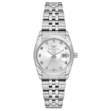 Ferro Crystals Silver Stainless Steel Bracelet FL21519AWT-A